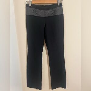 Lululemon Athletica Black Flare Pants with Gray Waistband